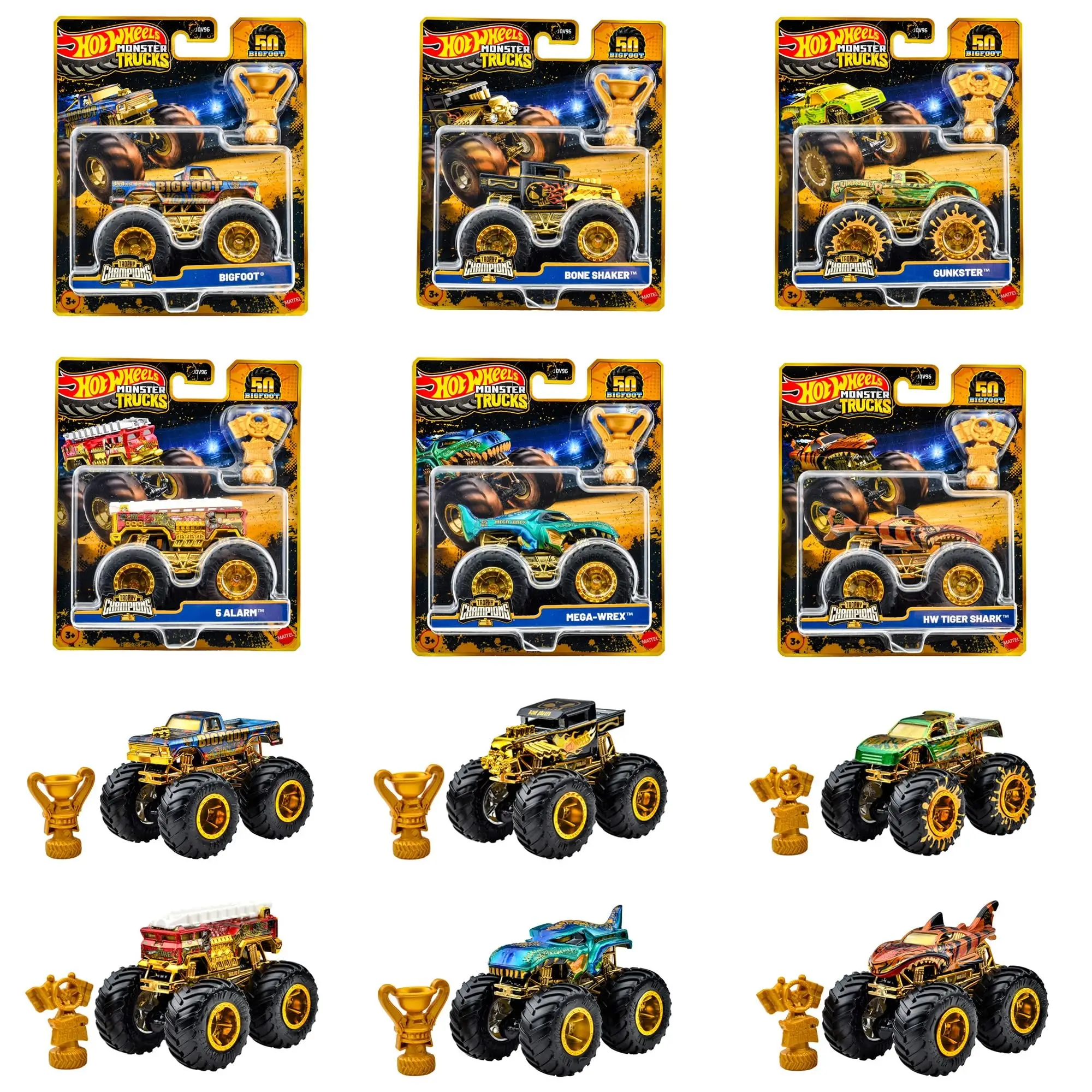 JDV96 HOT WHEELS 1:64 5 ALARM BONE SHAKER MEGA WREX Champion Edition Collection modelo de coche de aleación fundida a presión regalo de decoración