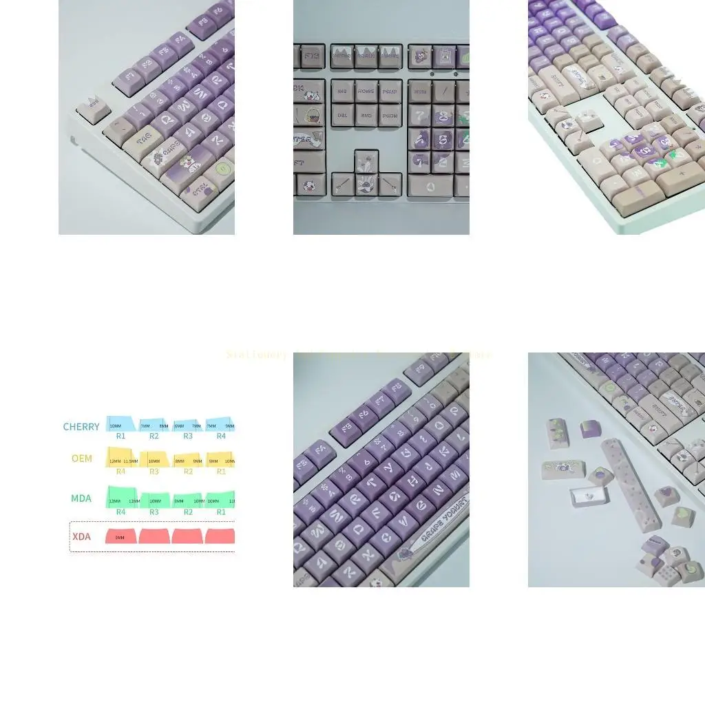

Yogurt Grape Theme Keycap DyeSublimation PBT Material XDA Keycaps 127 Keys