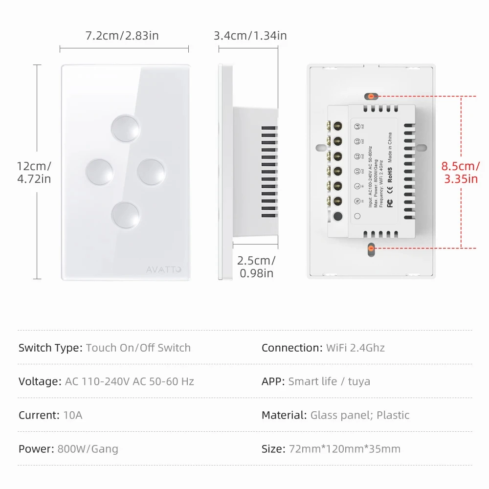 Imagem -06 - Miucda-tuya Wifi Touch Smart Switch Gang Botão Ranhurado sem Fio Remoto Controle de Voz Trabalhar com Alexagoogle Home