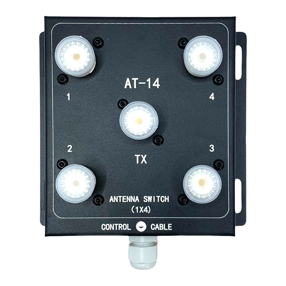 4-Way Coax Remote Antenna Switch Antenna Switch 1.8-60MHz Antenna Splitter Switch RF Antenna Switch for Radio Stations view 2