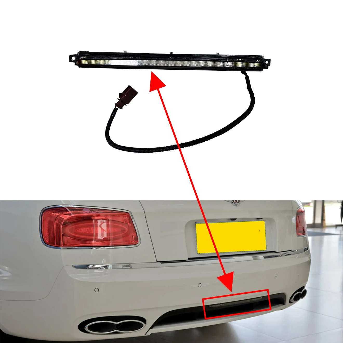 Para Bentley Continental GT GTC Flying Spur Luz de Ré LED Lanterna Traseira Farol de Neblina 3W3945703B 3W3945703D Peças Novas de Marca