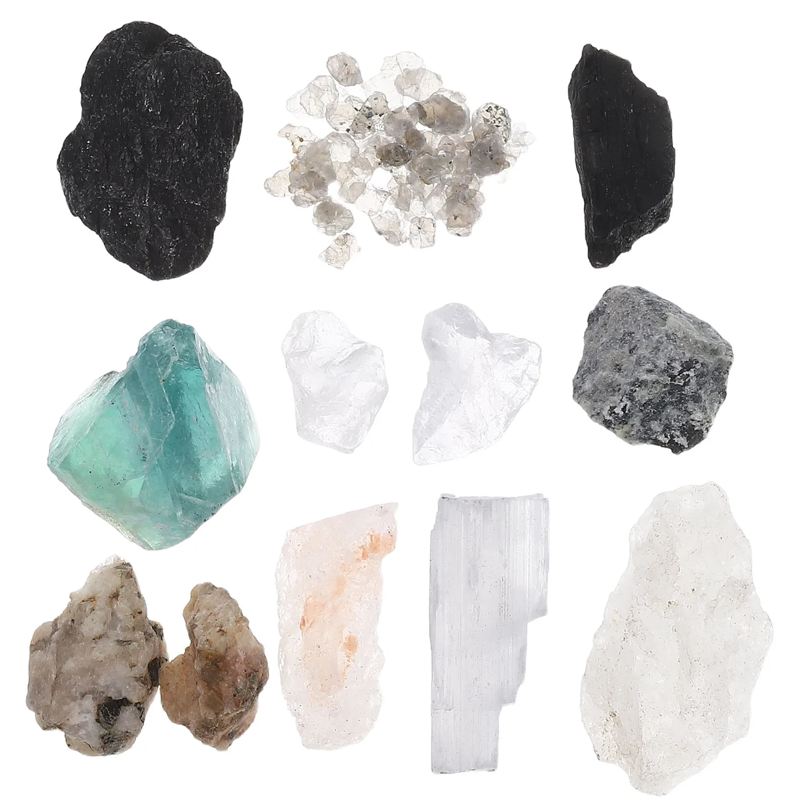 10pcs Mineral Specimens Irregular Stone Decor Kids Crystal Stones Kit Geology Educational Tool Rock Collections