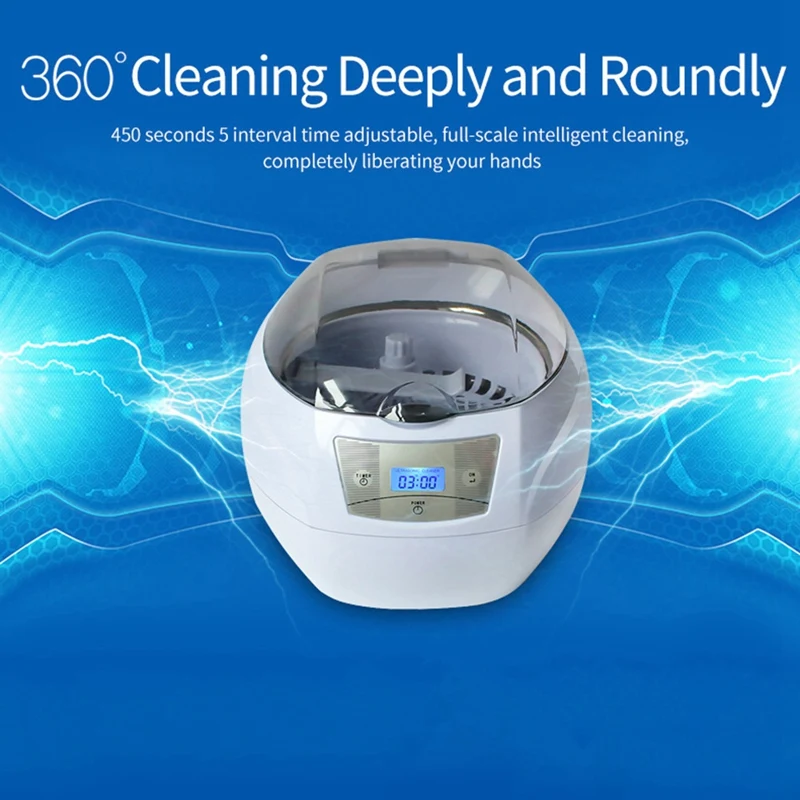 Ultrasonic Jewelry Cleaner Machine 750Ml 40 Khz Professional Cleaner Multi-Purpose For Jewelry Glasses Watches