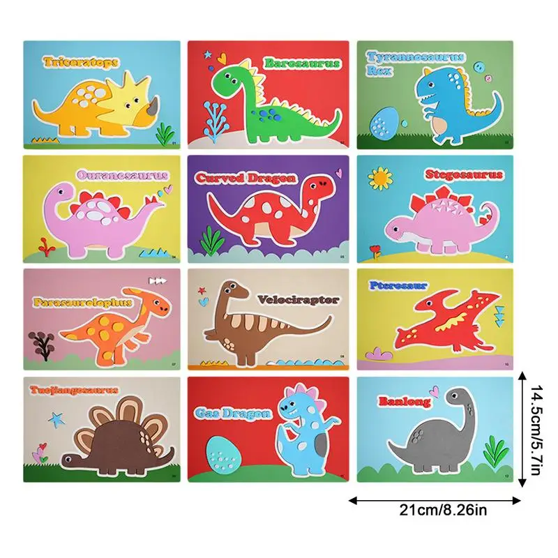 Foam Stickers 12 Sheets 3D Eva Foam Sticker Puzzle Game DIY Animal Handmade Painting 3D Stickers DIY Children Animal Handmade