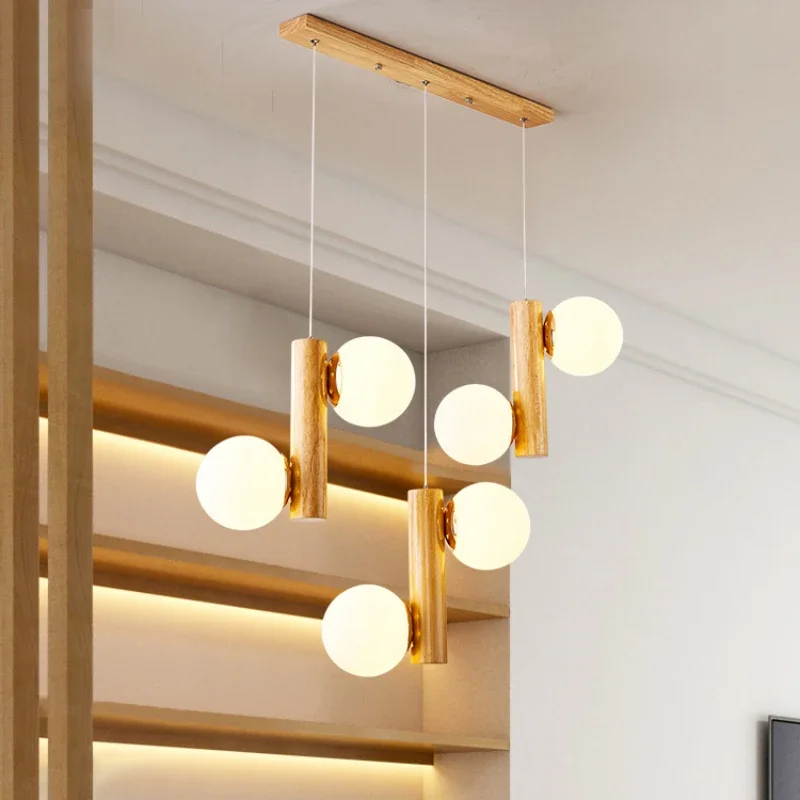 

2023 Simple Log Style E27 Pendant Lamp Is Used for Bedroom Study Living Room Dining Table Interior Home Decoration Retro