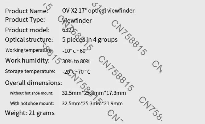 For Film/Digital Cameras, Accessories，OV-X2 17 ° Optical Viewfinder view 2