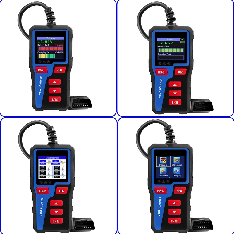 AT300 سيارة obd2 الماسح الضوئي أداة تشخيصية رمز القارئ محرك تحريك شحن اختبار للمركبات obdii منذ عام 1996