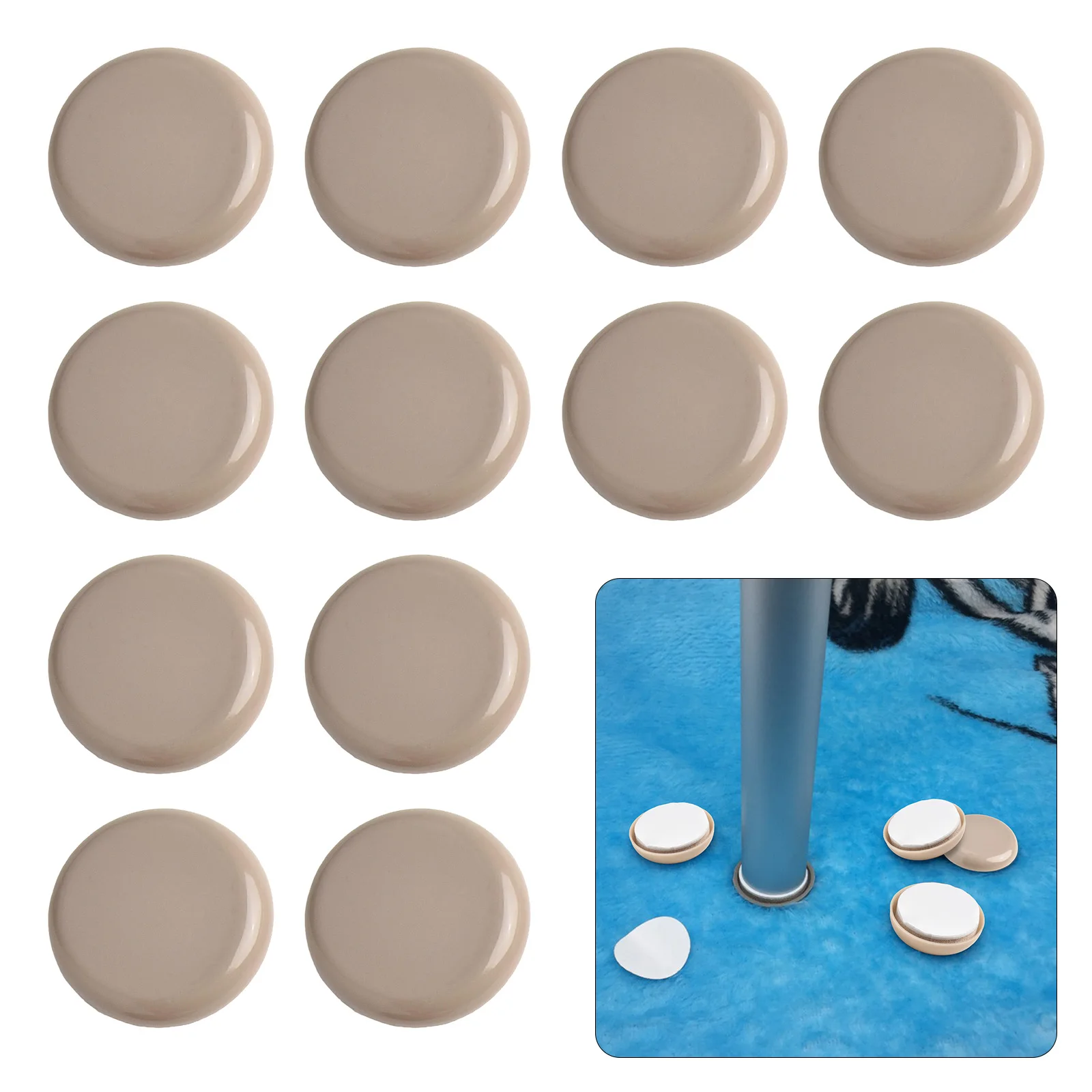 12Pcs Furniture Glides Chair Leg Slider Bumper Pad Table Sofa Carpet Tile Floor Protector Mat Furniture Moving Slider ﻿