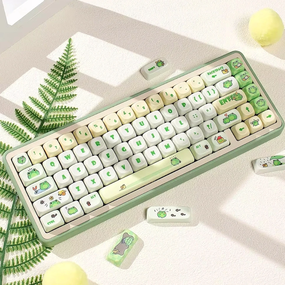 

MOA Keycap / Little Frog Theme Mechanical Keyboard Keycap PBT Thermosublimation 141 Keys for VGN/Wooting Keyboards