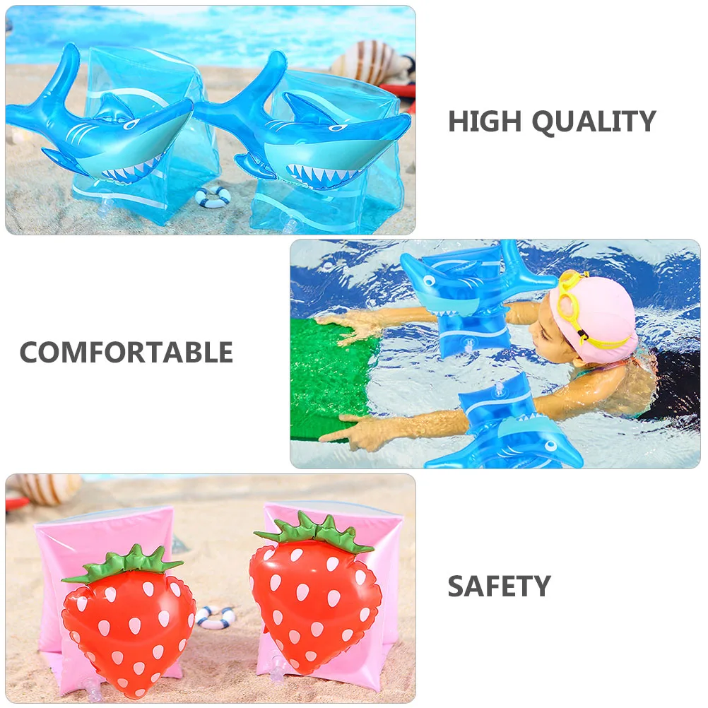 

2Pairs Swimming Armbands Double Airbag Design Durable PVC Arm Floats Pool Party Safety Swimming Sleeves Inflatable