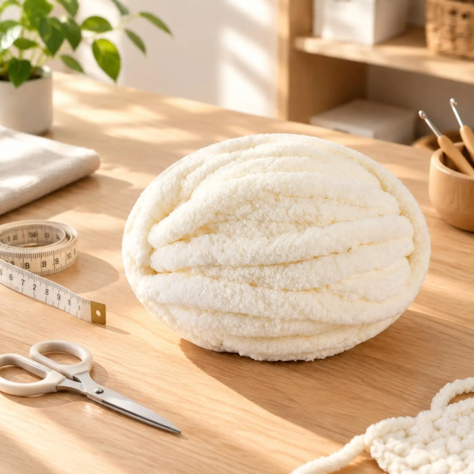 Soft Textured Yarn Ball for Ladder Wrapping Chunky Fuzzy Yarn for Home Decoration and Childrens Corner