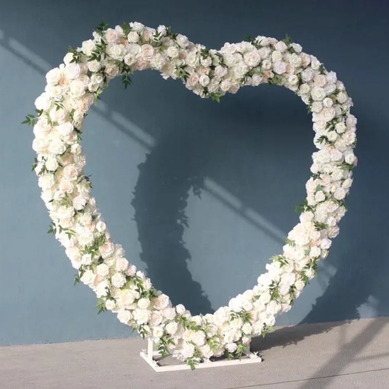 

2.0x2.0M Luxury Wedding Heart Shaped Arch Metal Balloon Flower Photo Background Frame DIY Birthday Party Backdrop Decor