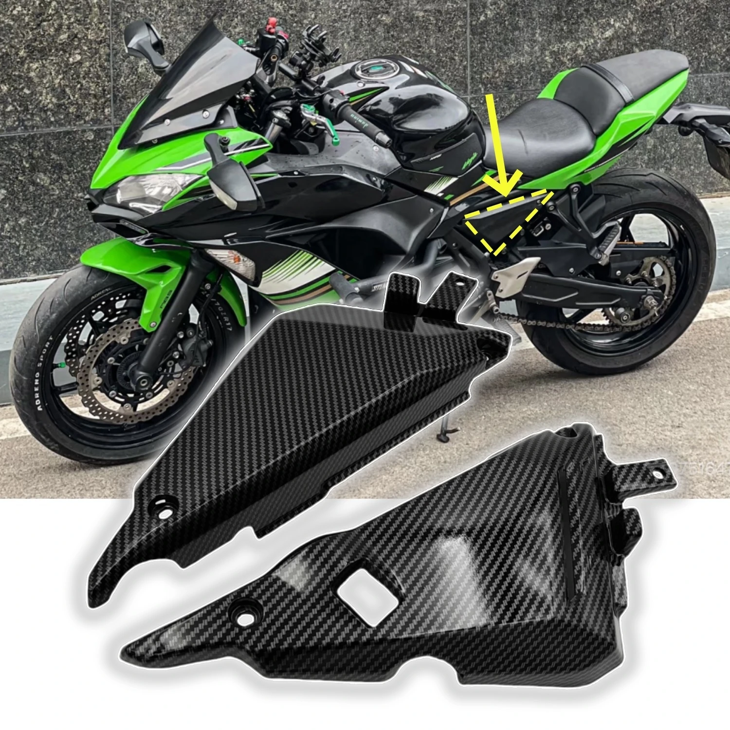 

Fit for Kawasaki Ninja 650 Z650 2017-2023 Motorcycle Carbon Side Panels Subframe Covers Fairing Trim Modified Body Parts