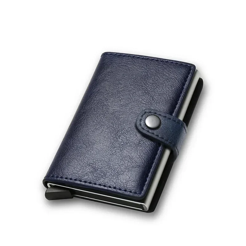 Rfid Creditcardhouder Heren Portefeuilles Luxe Kleine Slimme Portemonnee Metalen Zakelijke Mini Kaarthouder Case Dames Minimalistische Portemonnee voor Heren