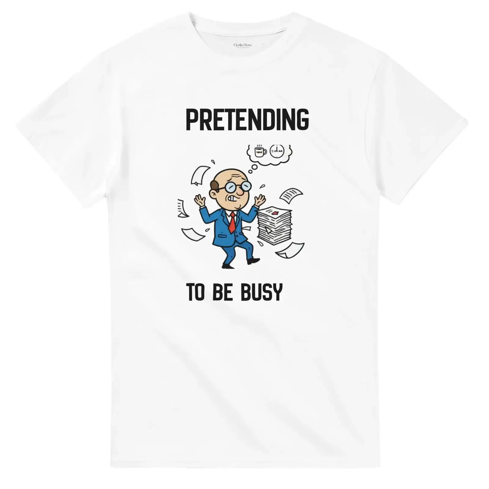 Pretending to Be Busy T Shirt Funny Office Worker Humor Sarcastic Colleague  vintage Washed fashion Versatile Comfortable