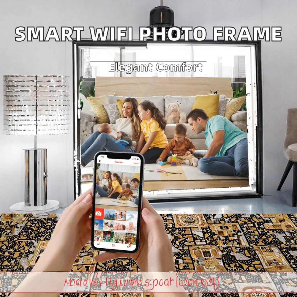 WiFi 7 Inch Acrylic Smart Cloud Picture Frame with 1280x800 IPS Touch Screen Auto-Rotate & Share Moments