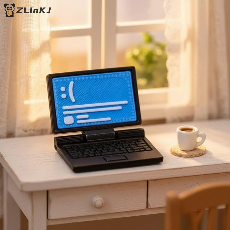 ▶Creative Dollhouse Furniture Simulation Laptop Computer Miniature Dollhouse Decor Crafts Dollhouse Miniature Doll Accessories