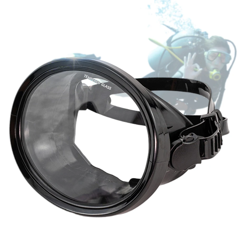 

Oval Diving Mask Single Lens Scuba Mask Tempered Glass Lens Scuba Goggles Anti-Fog Freediving Water Mask for Swimming Snorkeling