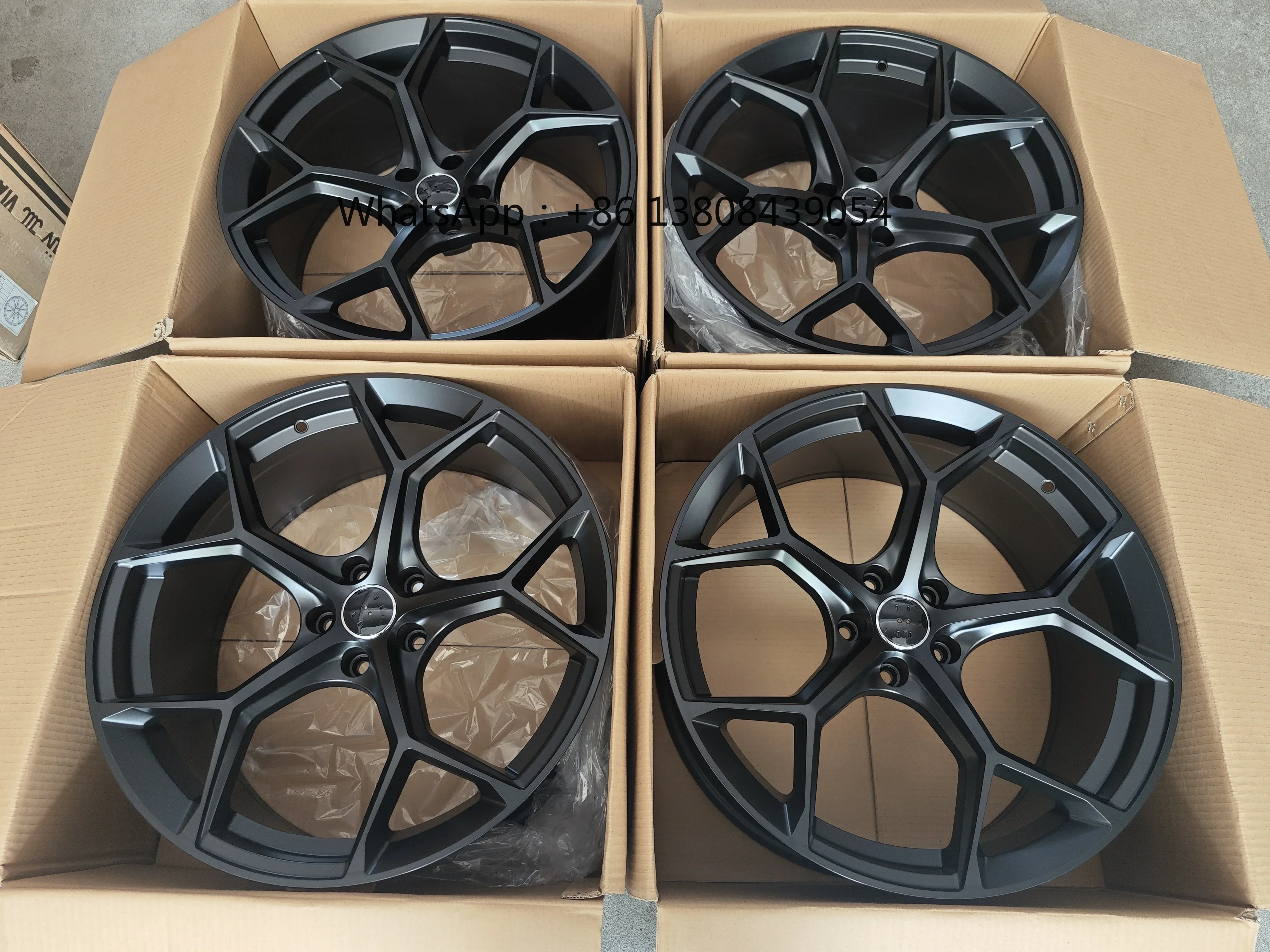 Muti Spoke Alloy Car Rim For Audi RS7 Satin Black 20 21 22 inch 5X112 5 holes Passenger Car Wheels