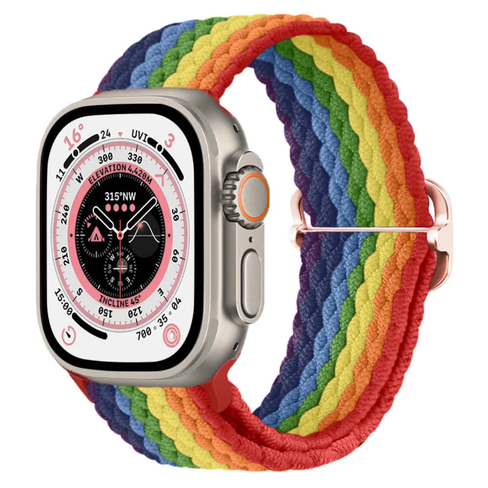 Nylon Strap For Apple Watch 12 11 10 9 8 7 46mm 42mm Adjustable Wristband iWatch Ultra4-3-2-1 49mm 6 5 4 SE 45mm 41mm 44mm Belt