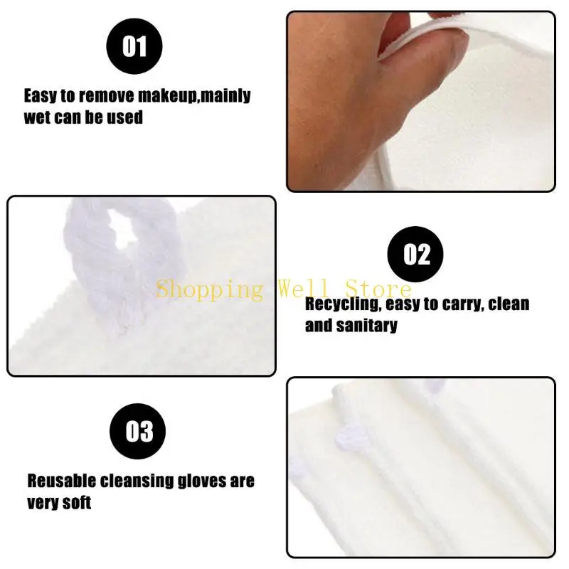 KX4B 5PCS Microfiber Face Towels Luvas limpeza macias para a maioria tipos pele Luva lavagem
