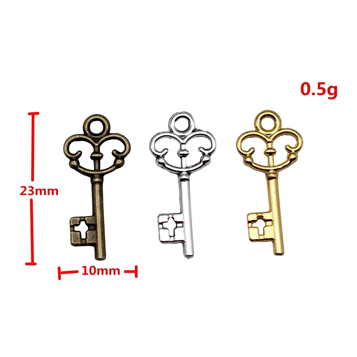 WYSIWYG 20pcs 10x23mm 4 Colors Trendy Key Charms Pendants For Jewelry Making DIY Jewelry Findings Jewelry Accessories