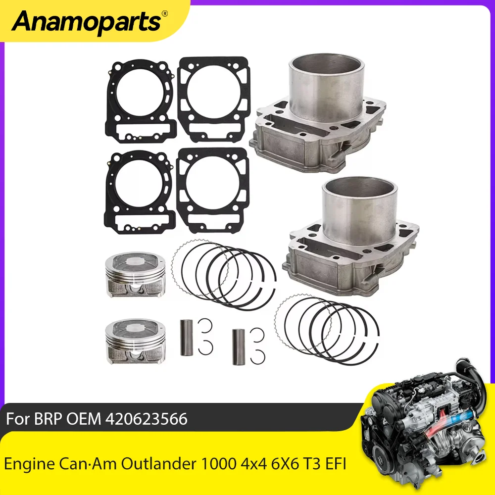 Motorcycle Cylinder 91mm Piston Gasket Kit For BRP Can-Am Outlander Renegade 800 4x4 EFI UTV 800cc 06-21 420613586 420613587