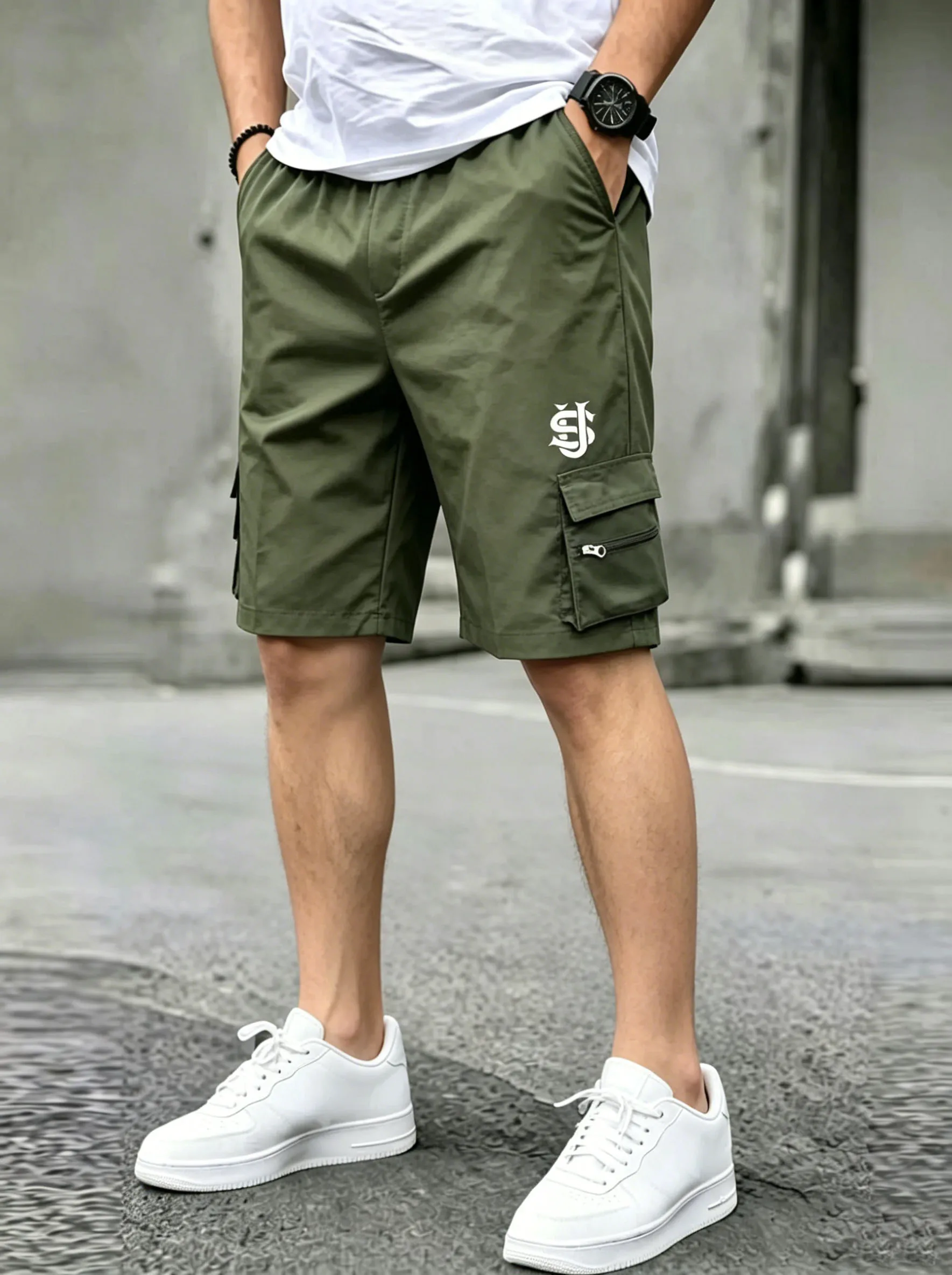 American Flag Printed Cargo Shorts Independence Day Eagle Shorts Summer Cargo Work Camping Multi-pocket Short Pants Streetwear