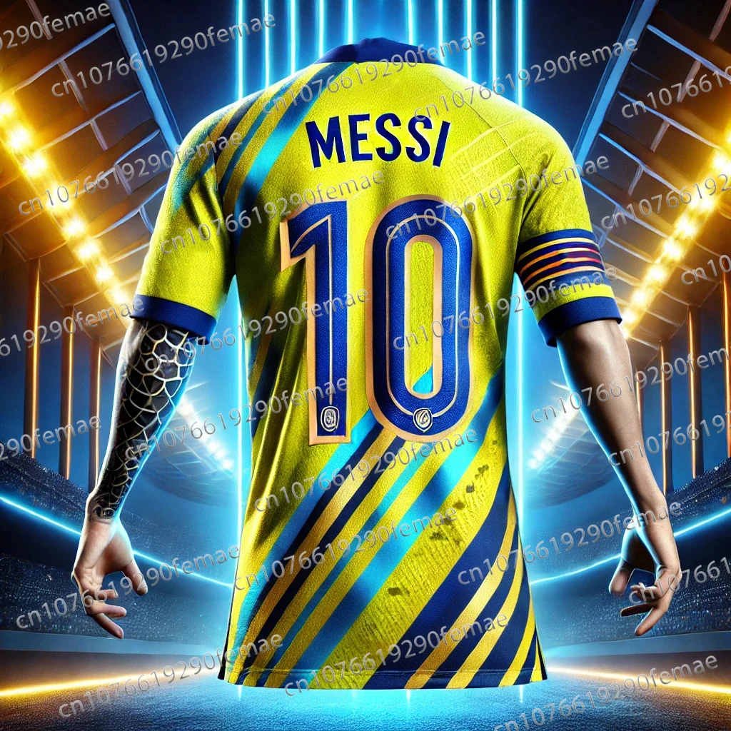 Summer Latest Messi Commemorative Edition Men's Football Shirt T-shirt Daily Sports Breathable Sweating Comfortable Top