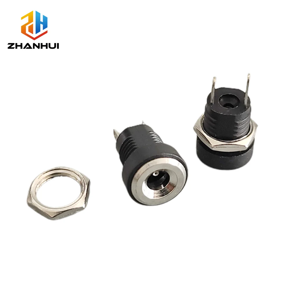 5/10pcs DC-022B DC Power Female Socket 3.5x1.3mm 5.5x2.1mm 5.5*2.5mm 2Pin Jack Hole Panel Mount Connector Adapter image 3
