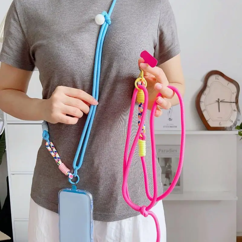 1Pcs Multi-Functional Adjustable Fancy Lanyard Simple Two-in-one Mobile Phone Lanyard Crossbody Strap DIY Wrist Short Rope