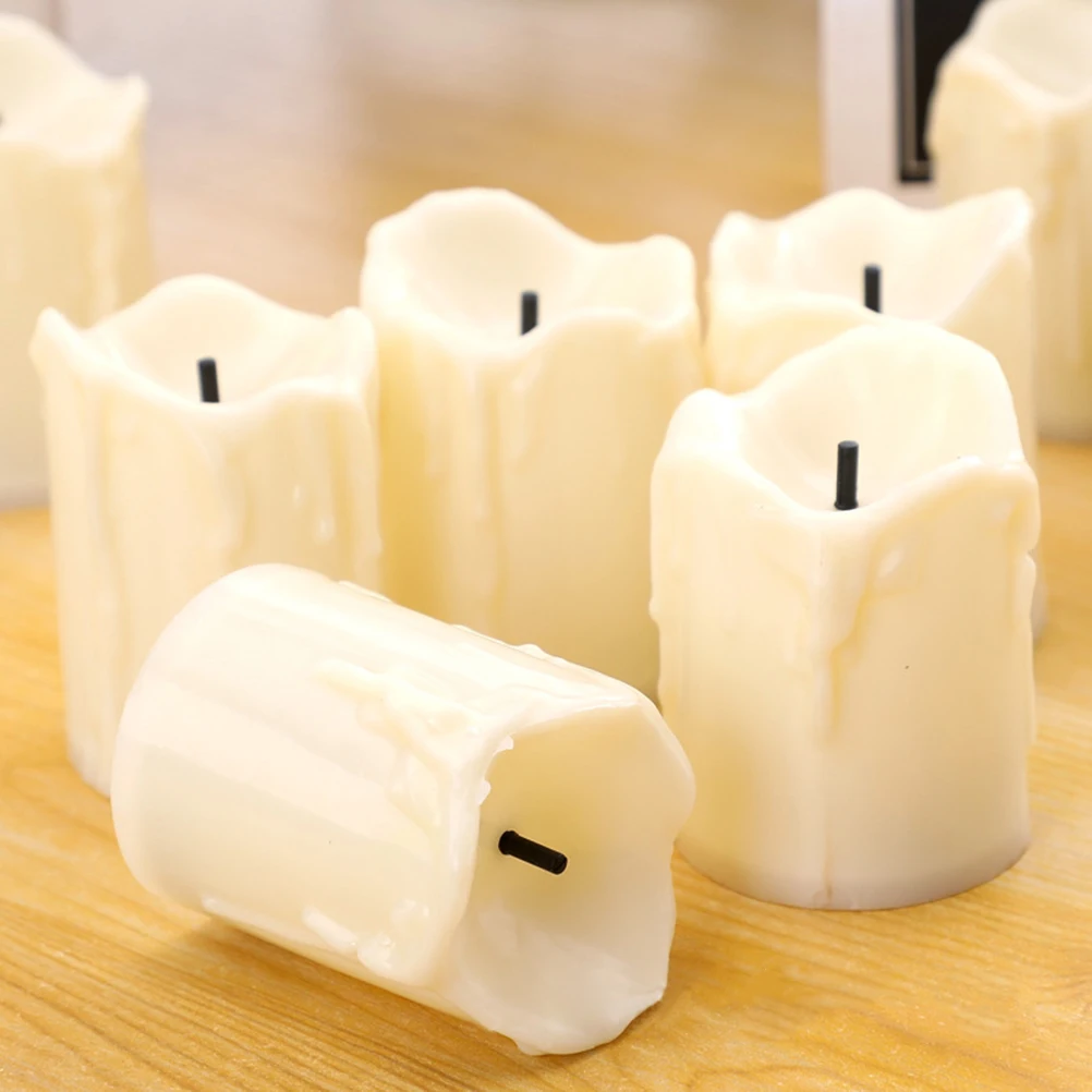 

2pcs LED Electronic Candles Eco Friendly Operated Realistic Flickering Decorative Lights for Valentine Christmas Party