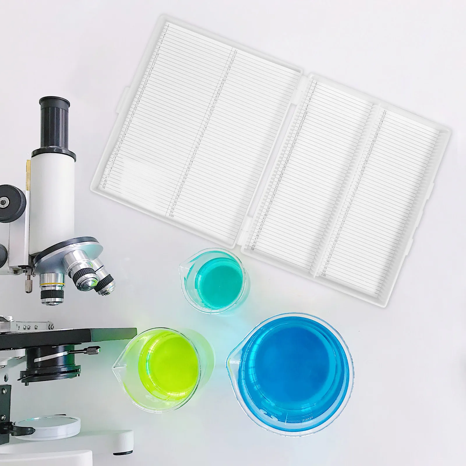 Slide Storage Box Plastic Microscope Slide Organizer Transparent Waterproof Lab Box For Pathology Slides Hold 100 Slides