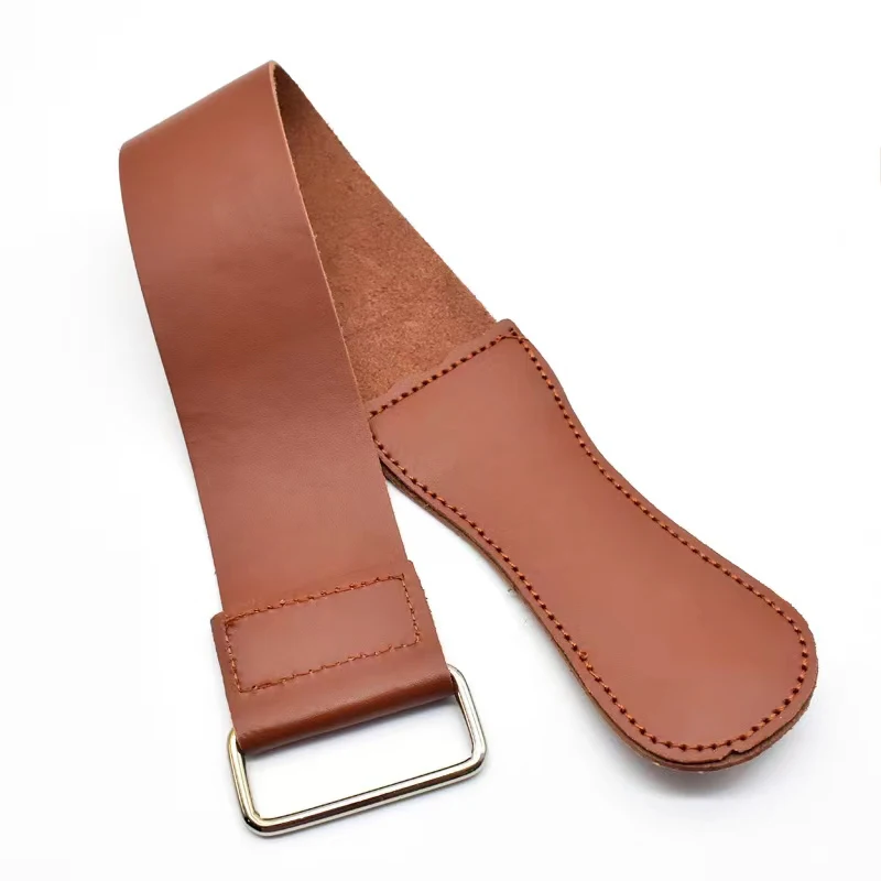 48*5cm Pro Barber Double-layer Genuine Leather Shaving Strop Straight Razor Sharpener Strap Belt Necessary Shaving Strap Tool