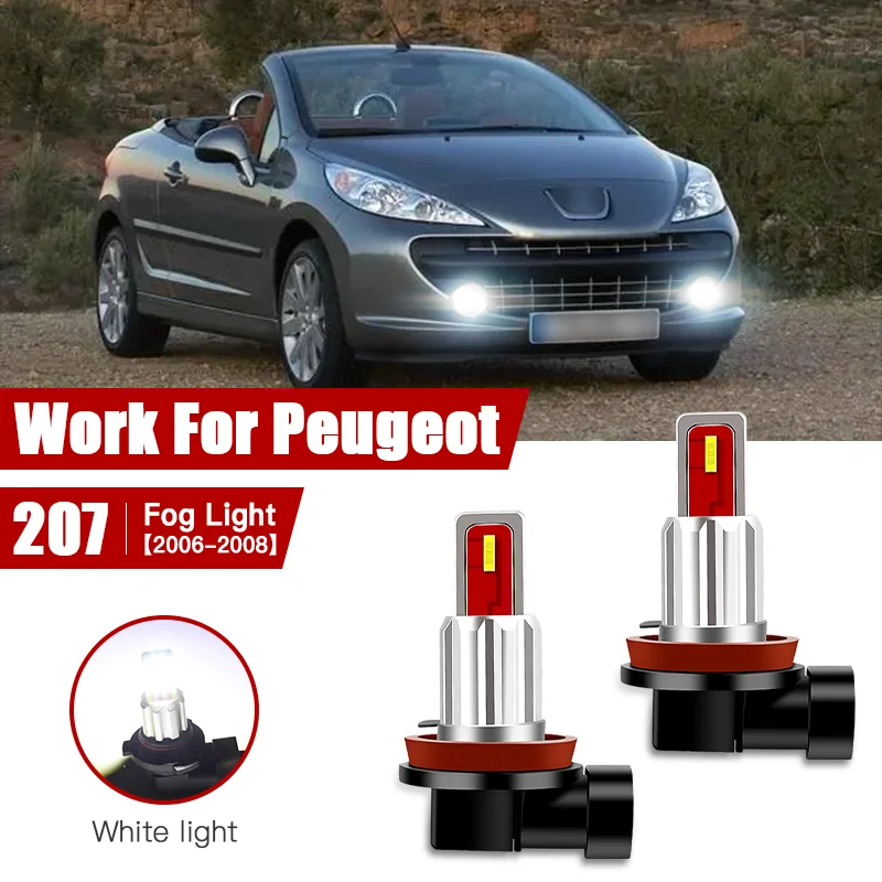 

2pcs Led Car Fog Lamp for Peugeo 207 2006 2007 2008 H11/H8 Front Fog Light Bulb Car Accessories Canbus 12V/35W