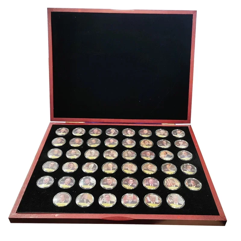 

46PCS/box US Presidents Gold Coins With Box Sets Gift Coin Collection Home Decorative Quality Business Souvenir Gifts