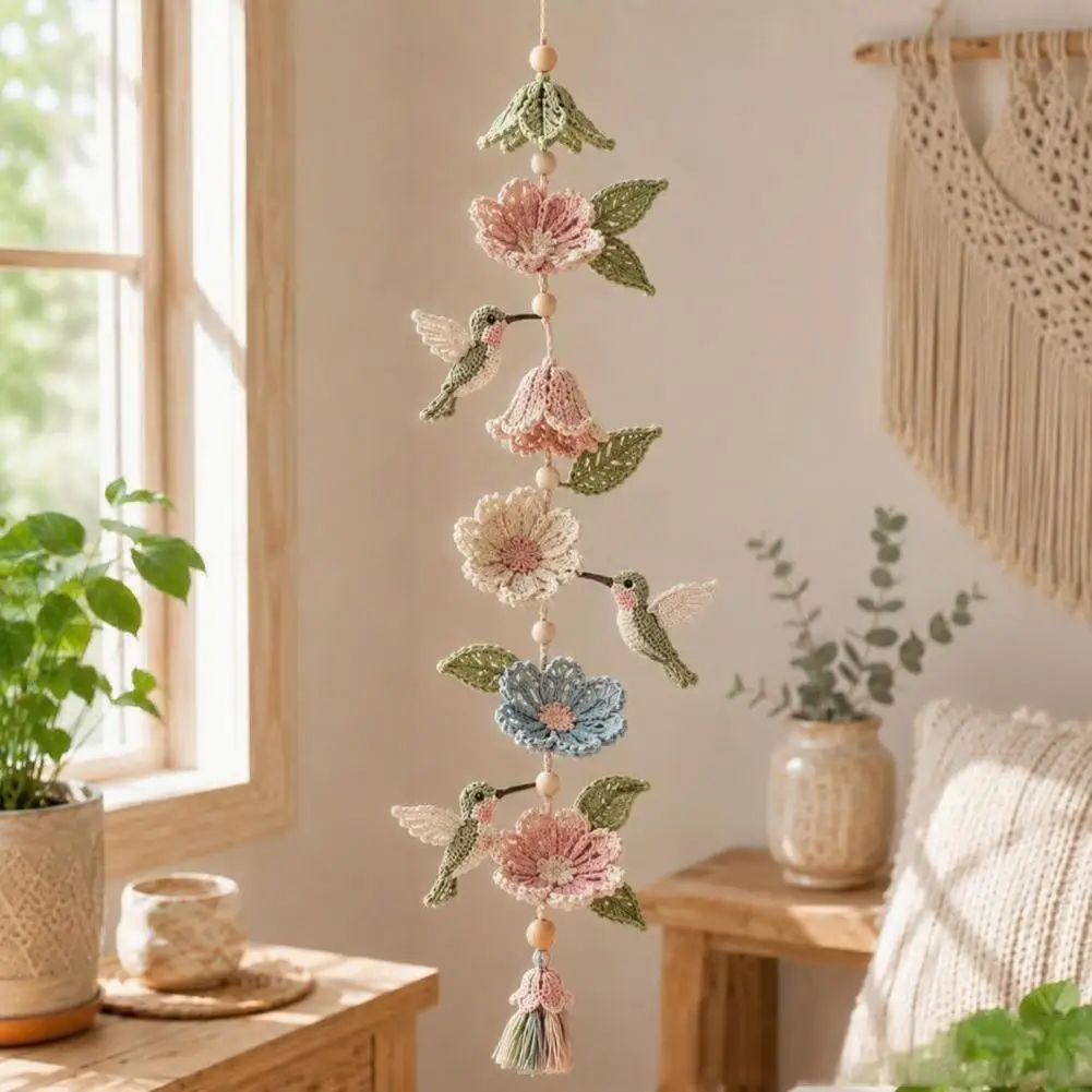 Material Package Garden Cascade Diy Crochet Kit Handmade Wall Pendant Craft Set Butterfly Halloween for Beginners for Women
