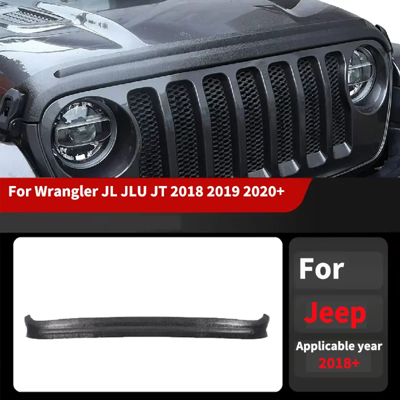 

For Wrangler JL JLU JT 2018 2019 2020+ Auto Mudguards Front Hood Sand Stone Guard Block Air Deflector Car Accessories Tuning