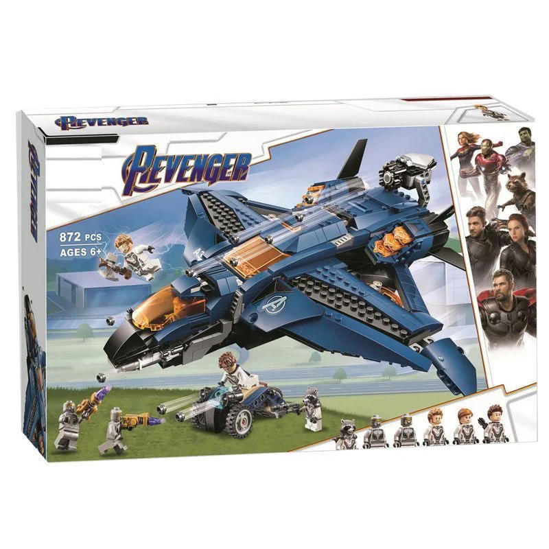 MINISO Disney Marvel Spaceship 76126 Ultimate Quinjet Super Heroes Building Blocks 932 Piece Bricks Children Toy Birthday Gifts