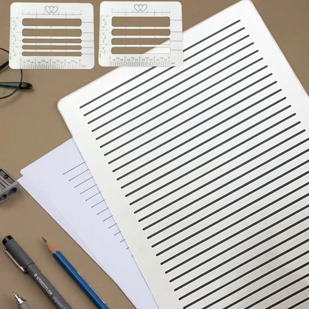 4/6Pcs DIY Templates Ruler Multi-use Lines Clear Calligraphy Stencil Precision Writing Creativity Letter Card Templates Student