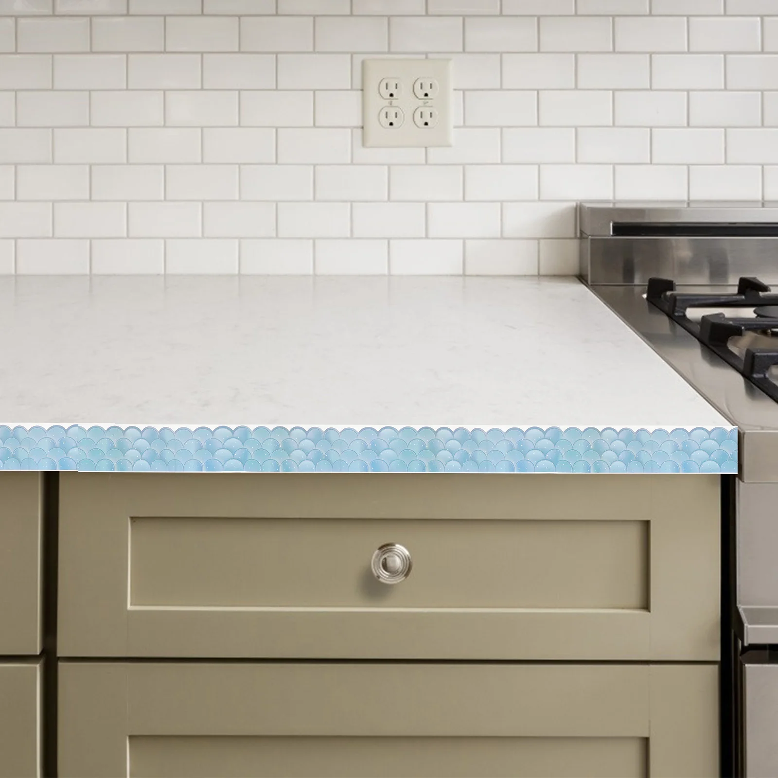 

1 Roll Wavy Pattern Border Sticker Self-Adhesive For Classroom Bulletin Boards Desks Lockers Chalkboard Border Trim Teaching