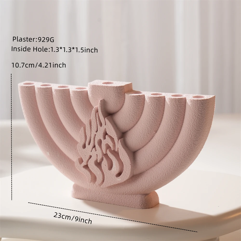 Sabbath Candlesticks Mold DIY Silicone Mold for Concrete Hanukkah Menorah Shabbat Candle Holders Silicone Mould Chanukah Decor view 4