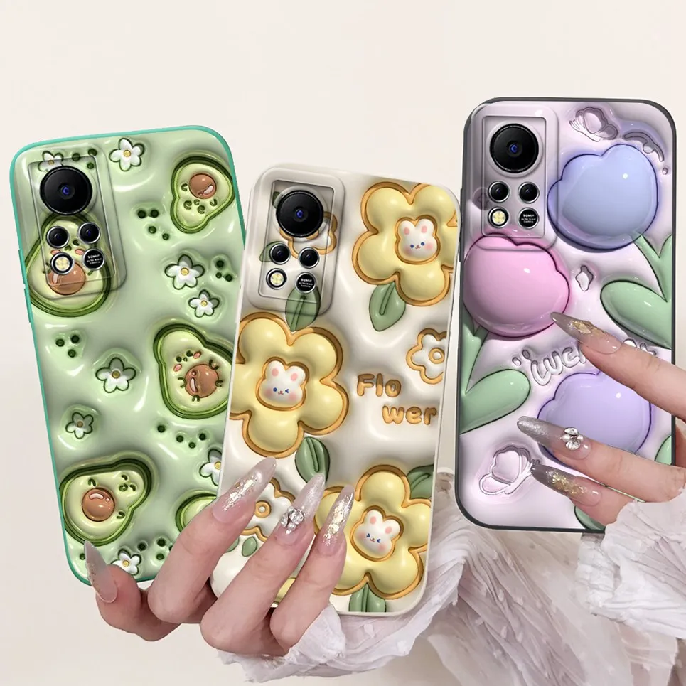 Luxury Fashion Back Cover For Infinix Hot 11S NFC  Hot 11 G37 Coque For Infinix X689F Hot 10S NFC Phone Case Rabbit Cat Bumper