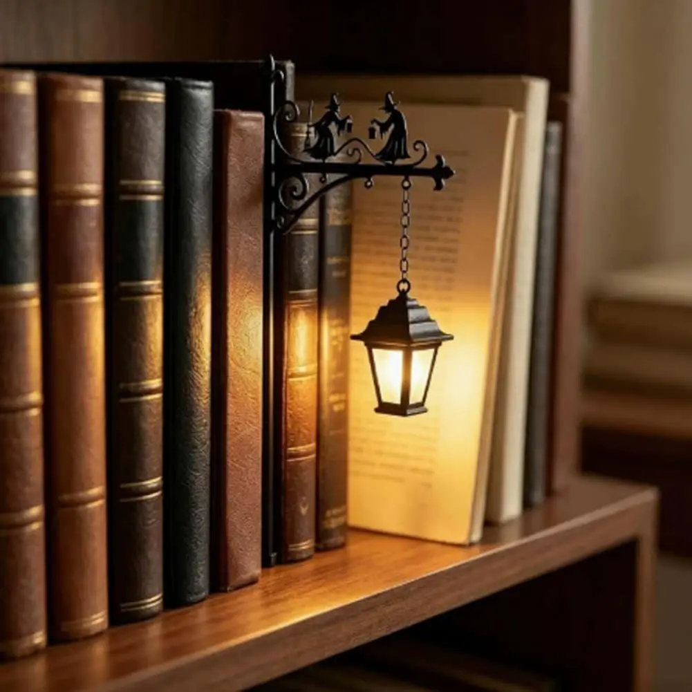 LED Lamp Halloween Witch Silhouette Wall Hanging Sign Retro Iron Support Frame Indoor Living Room Gothic Holiday Decor Gift