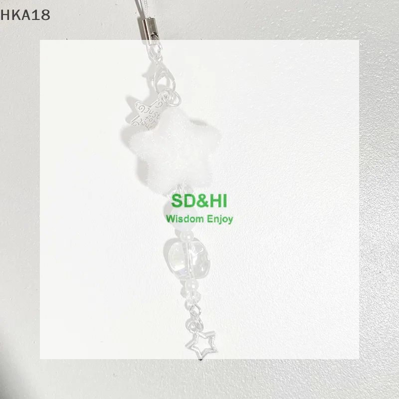 Star Phone Chain Snowflake Charm Hanging Rope Anti-Lost Lanyard Bag Decor Pendant Christmas Gifts Flocking
