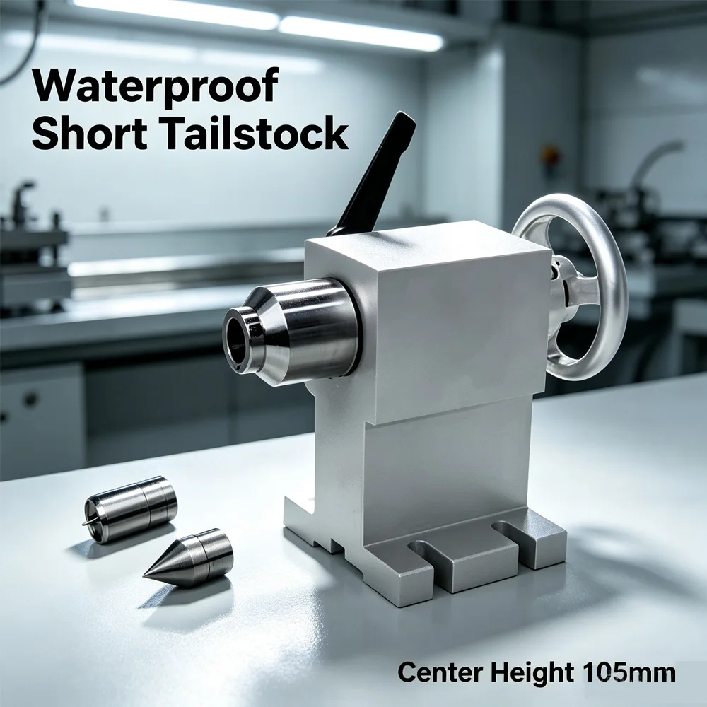 Waterproof Short CNC Tailstock Center Height 105Mm For Rotary 4Th A Axis Engraving Milling Machine Workholding Machining Tool