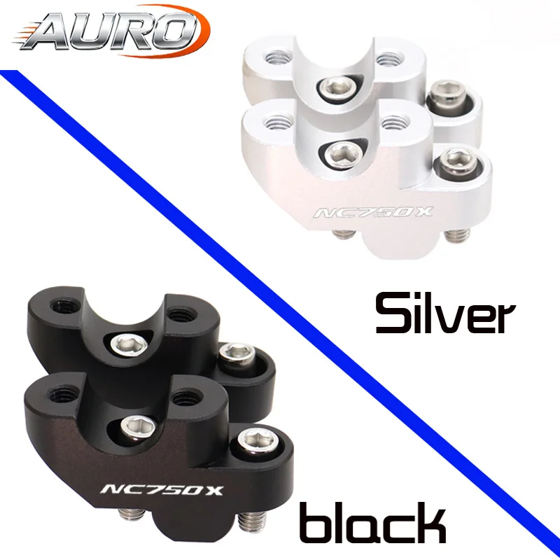 CNC Aluminum Motorcycle Handlebar Risers Lifting Heightening Clamp Mount 1 Pair For Honda NC750X DCT Modification Accessories view 3