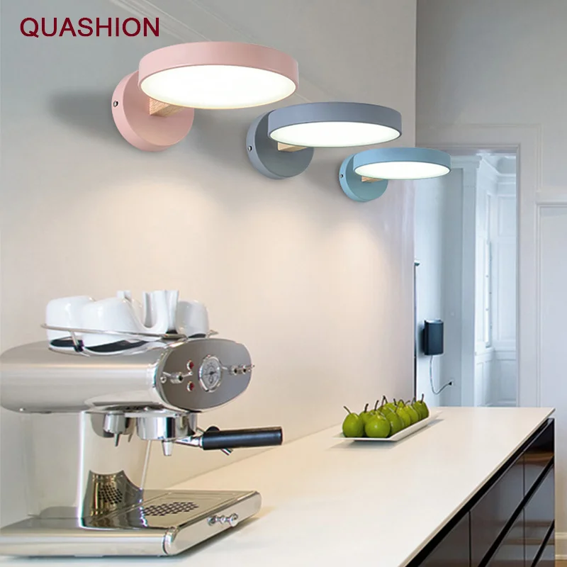 

Modern Creative Macaron LED Wall Lamp Simple Personality Round Wall Lighting Living Room Study Bedside Aisle Corridor Wall Light