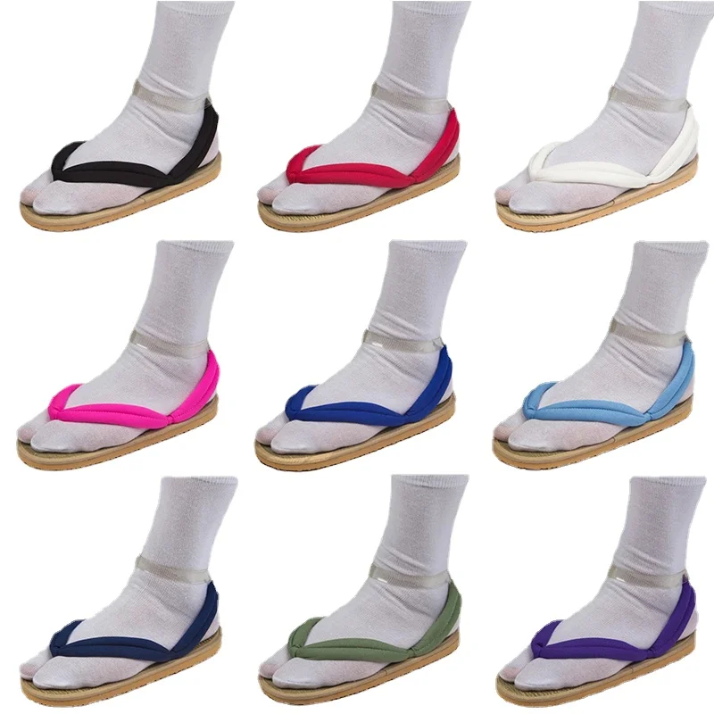 Anime Japanese Cosplay Shoes Anti-slip Breathable Role Play COS Clogs Flip Flops Free Socks Accessory Gift