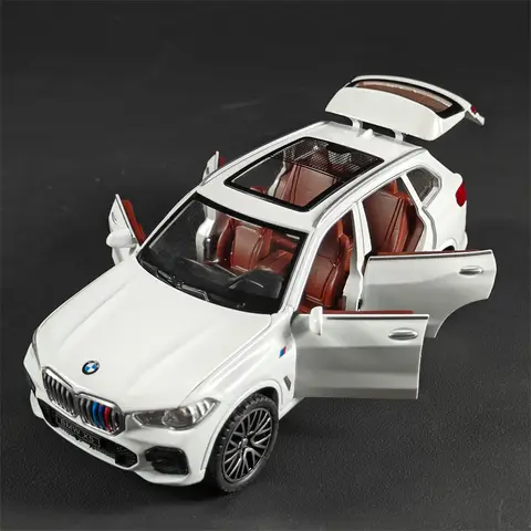 1:32 BMW X5 SUV Alloy Off Road Diecast Model Simulation Sound Light Toy Trendy Decorative Ornament Birthday Present For Friends